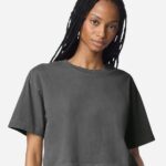 View image 1 of American Apparel Women's Heavyweight Cotton Garment-Dyed Boxy Cropped Tee