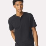 View image 4 of American Apparel Unisex CVC Henley Tee