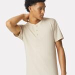 View image 1 of American Apparel Unisex CVC Henley Tee