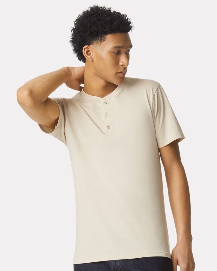 American Apparel Unisex CVC Henley Tee