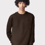 View image 1 of American Apparel Unisex Super Heavyweight Long Sleeve Pocket Tee