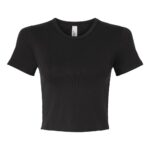 View image 2 of American Apparel Women's Baby Rib Fitted Cropped Tee