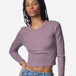View image 1 of American Apparel Women's Baby Rib Long Sleeve Fitted Tee