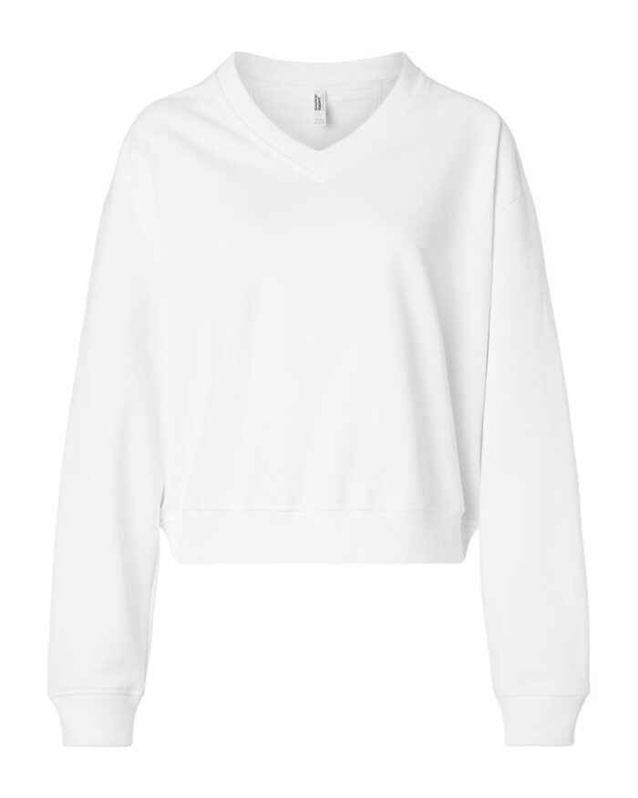American Apparel Women's French Terry V-Neck Sweatshirt