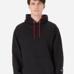 View image 1 of Champion Unisex Powerblend® Contrast Color Hooded Sweatshirt