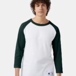 View image 1 of Champion Unisex Raglan Baseball T-Shirt