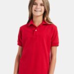 View image 1 of Hanes Youth EcoSmart® Jersey Polo
