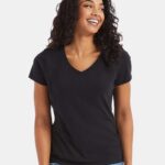 View image 4 of Hanes Women's Perfect-T Triblend V-Neck T-Shirt