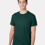 View image 1 of Hanes Unisex Authentic Pocket T-Shirt