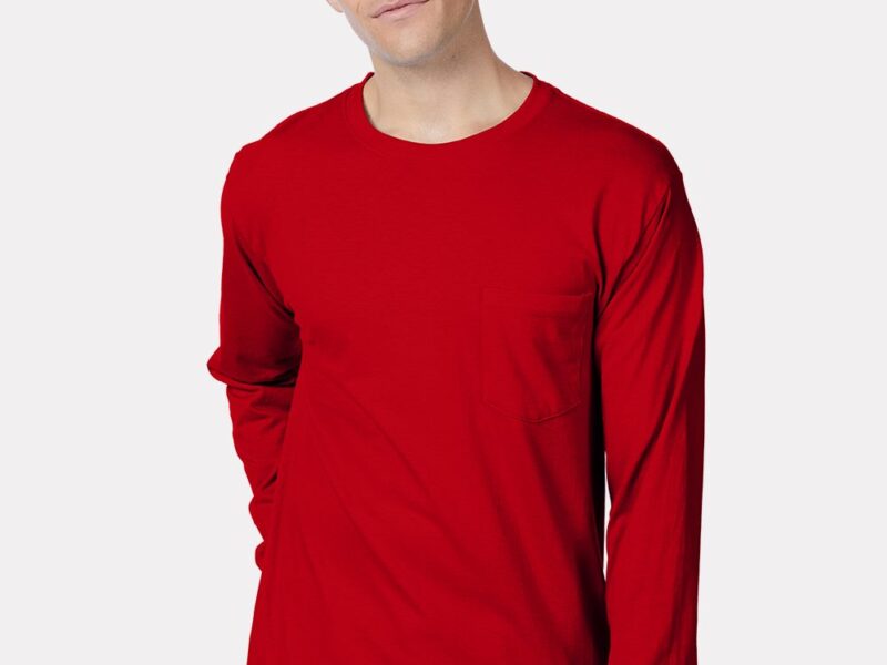 Hanes Unisex Authentic Long Sleeve Pocket T-Shirt