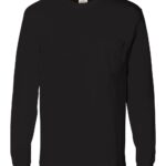 View image 2 of Hanes Unisex Authentic Long Sleeve Pocket T-Shirt