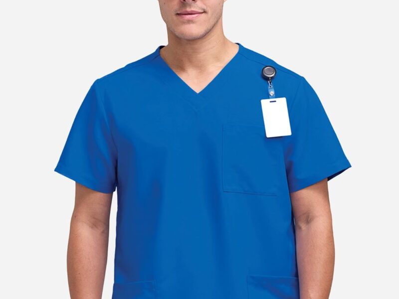 Hanes Men's V-Neck 3 Pocket Scrub Top