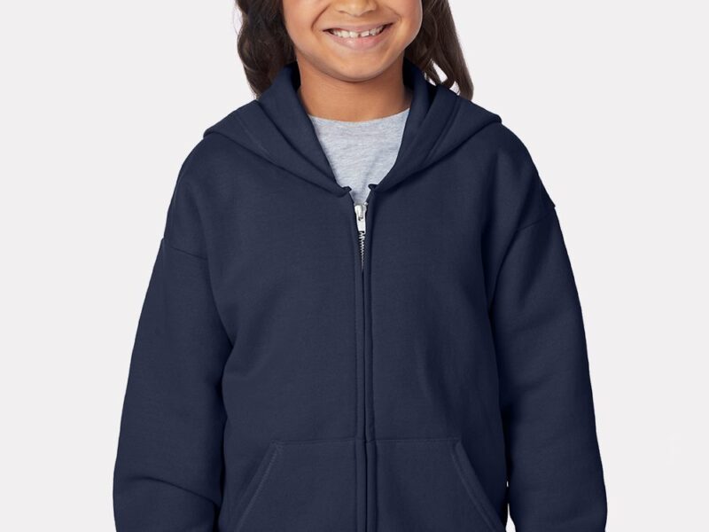 Hanes Youth EcoSmart® Full-Zip Hooded Sweatshirt