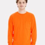 View image 1 of Hanes Unisex Workwear Long Sleeve Pocket T-Shirt
