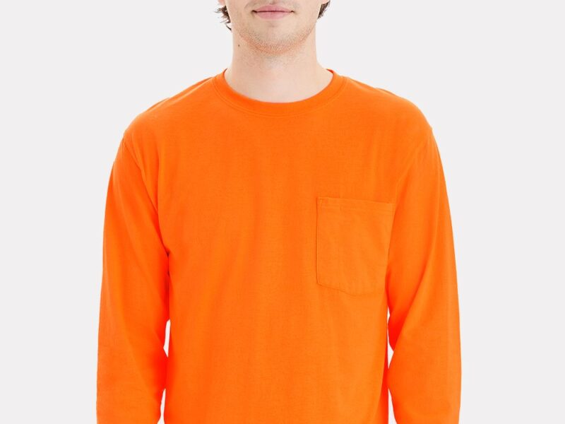 Hanes Unisex Workwear Long Sleeve Pocket T-Shirt